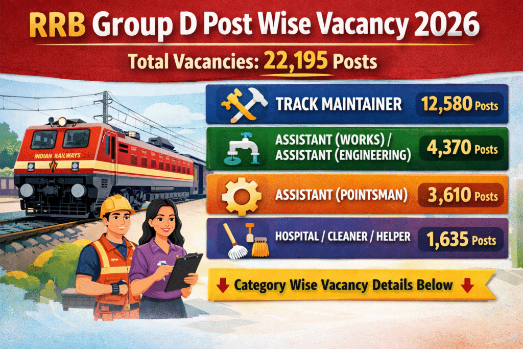 RRB Group D Recruitment 2026 post wise vacancy details image