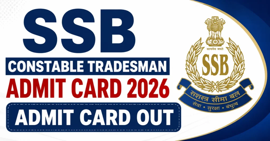 SSB Constable Tradesman Admit Card 2026 Out
