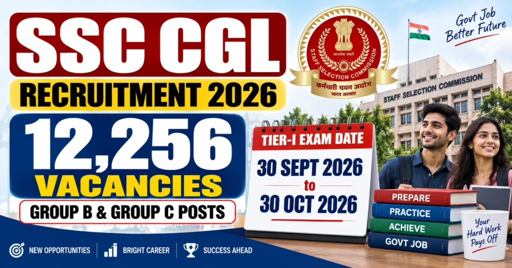SSC CGL Recruitment 2026 – 12,256 Vacancies and Tier-I Exam Date