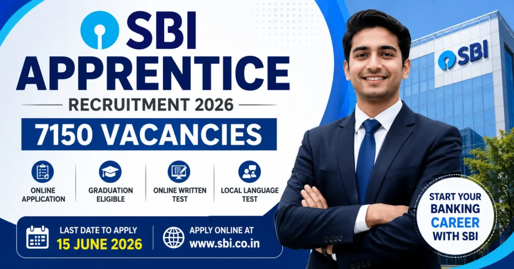 SBI Apprentice Recruitment 2026 notification for 7150 vacancies apply online before 15 June 2026