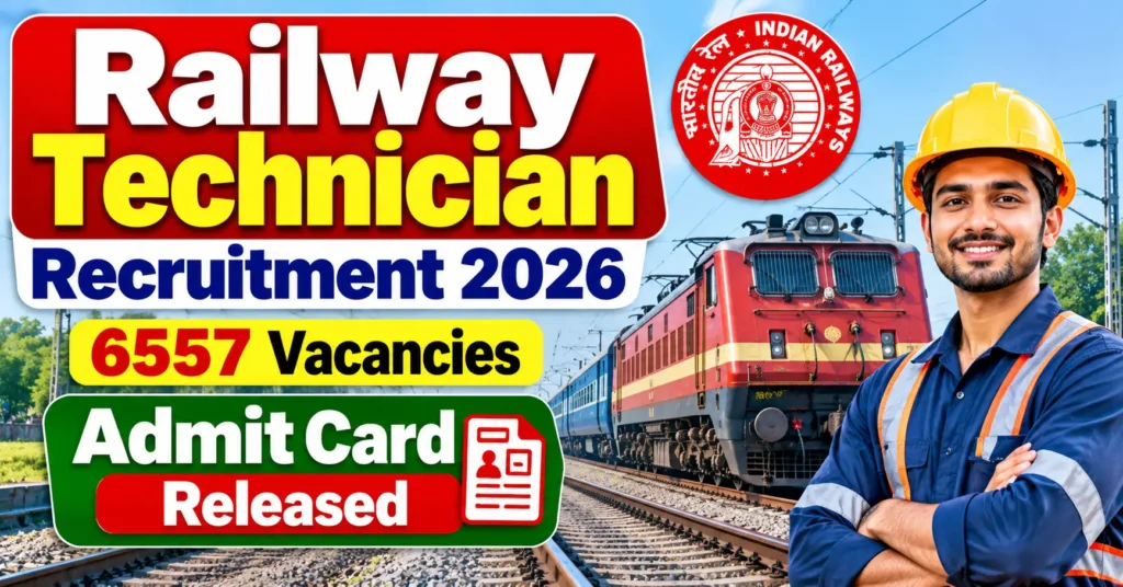 Railway Technician Admit Card 2026 Released – 6,557 Vacancies