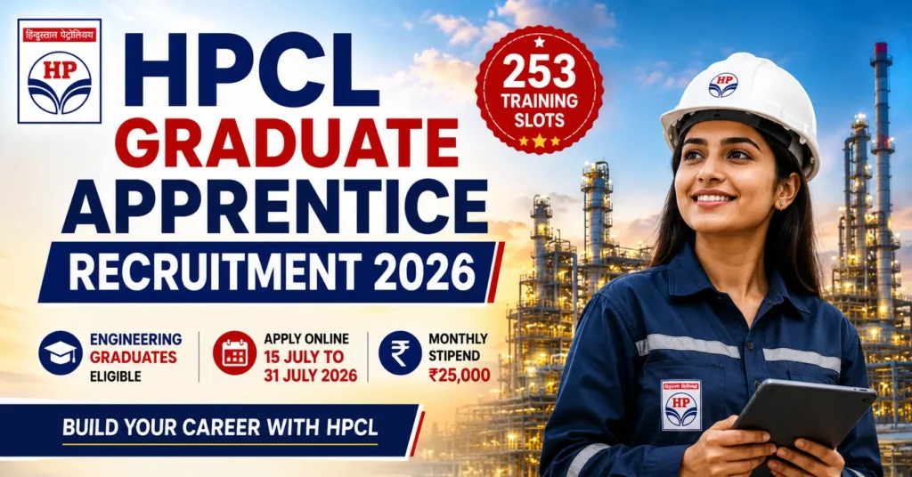 HPCL Graduate Apprentice Recruitment 2026 featured image for Engineering Graduate Apprentice training notification.