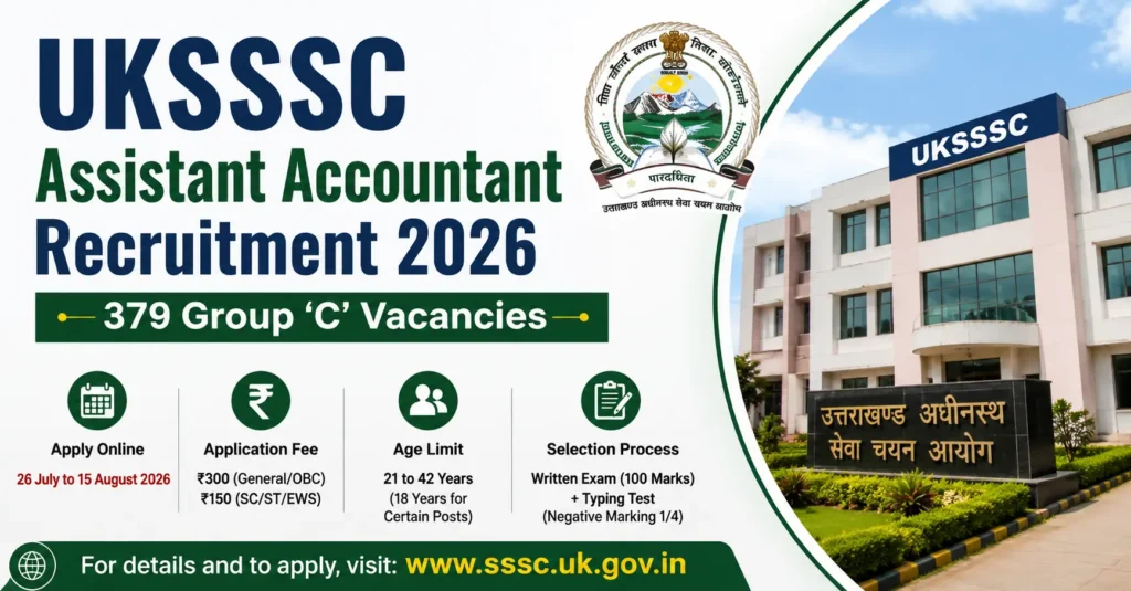 UKSSSC Assistant Accountant Recruitment 2026 – 379 Group C Vacancies