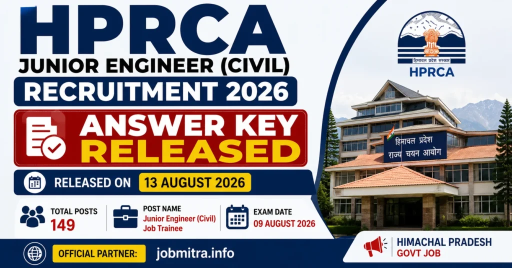 HPRCA JE Civil Answer Key 2026