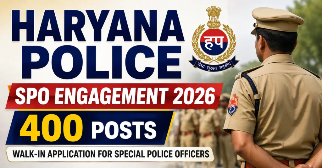 Haryana Police SPO Engagement 2026 – 400 Posts