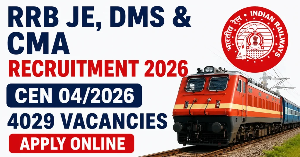 RRB JE DMS CMA Recruitment 2026 – 4029 Vacancies