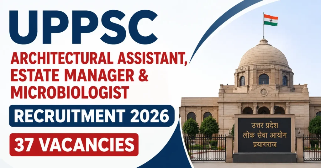 UPPSC Architectural Assistant, Estate Manager & Microbiologist Recruitment 2026 Featured Image