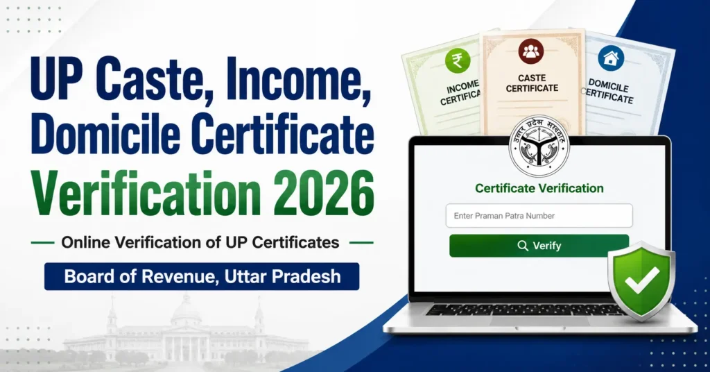 UP Caste Income Domicile Certificate Verification 2026