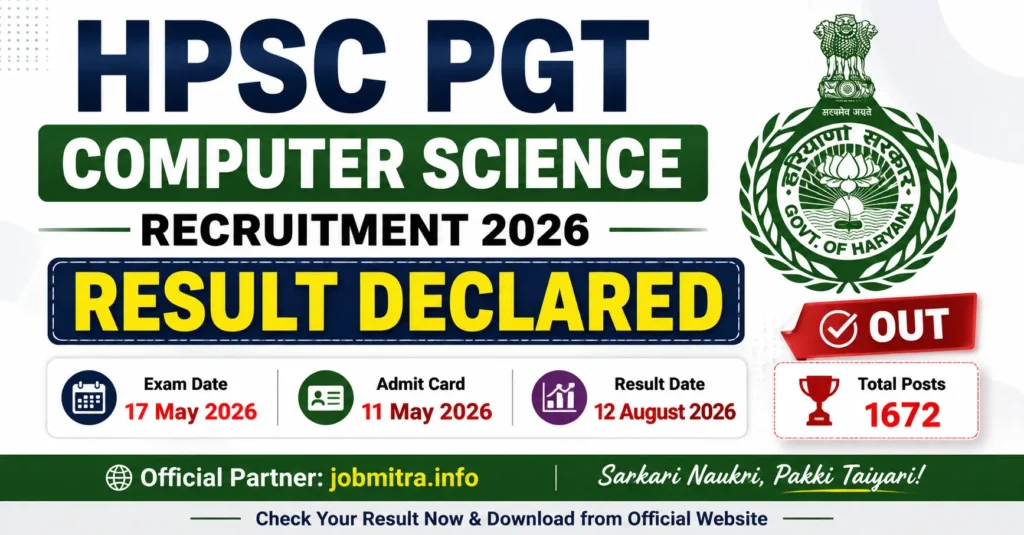 HPSC PGT Computer Science Recruitment 2026 Result Declared for 1672 Posts