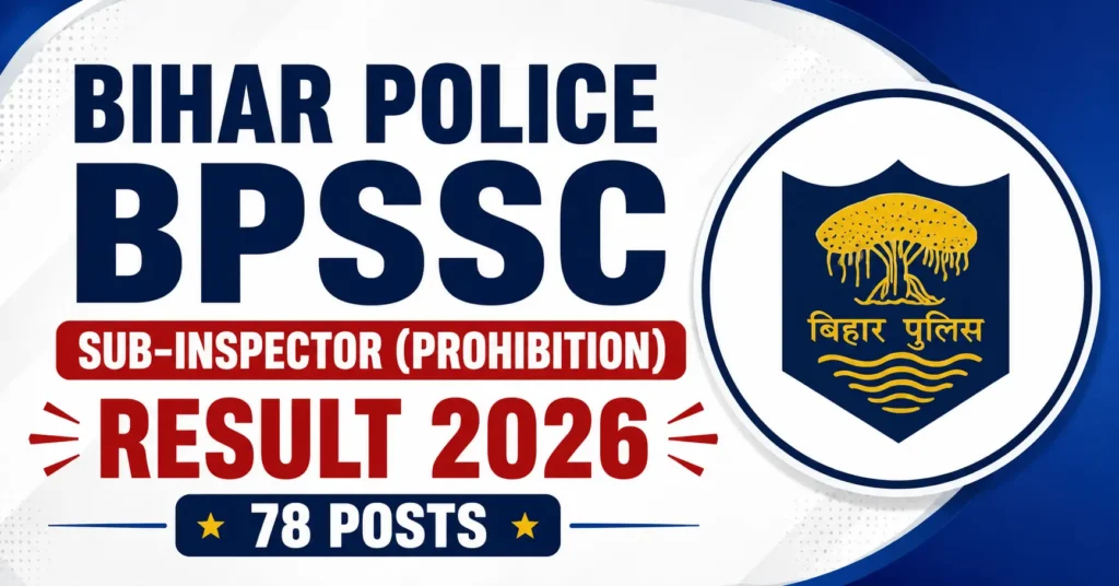 Bihar Police BPSSC Sub-Inspector Prohibition Result 2026 for 78 Posts