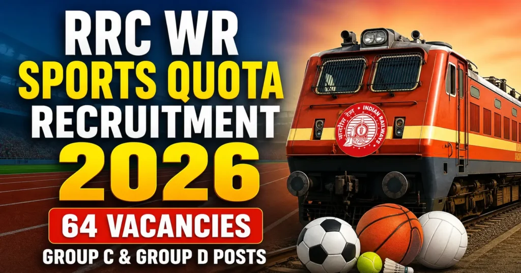 RRC WR Sports Quota Recruitment 2026 for 64 Group C and Group D Vacancies
