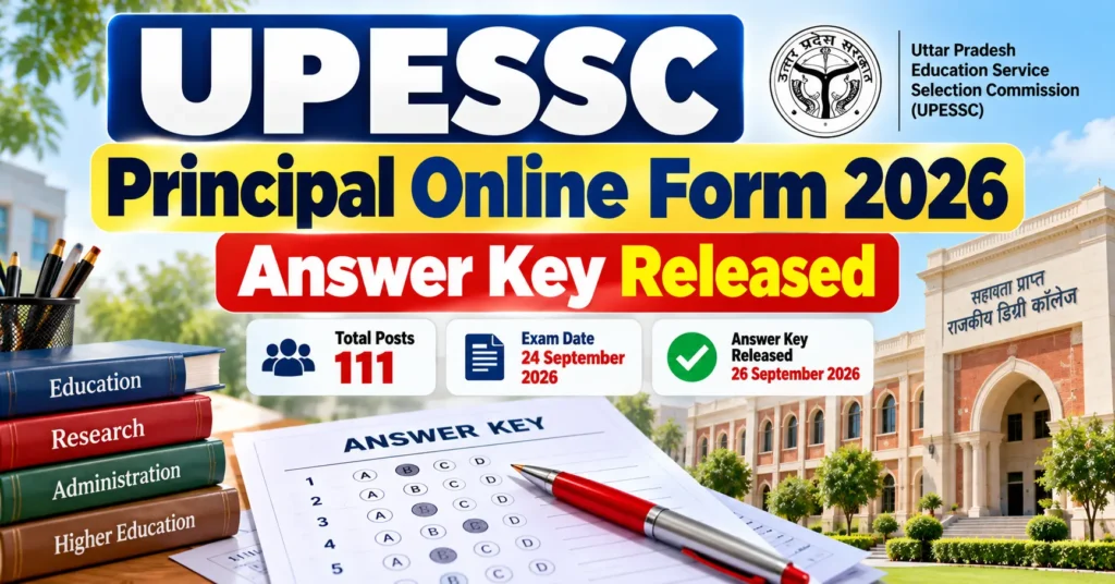 UPESSC Principal Answer Key 2026 Released
