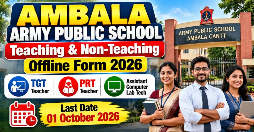 Ambala Army Public School Teaching & Non-Teaching Offline Form 2026
