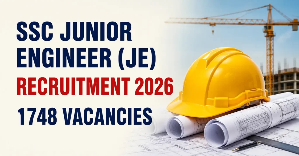 SSC Junior Engineer JE Recruitment 2026 with 1748 vacancies
