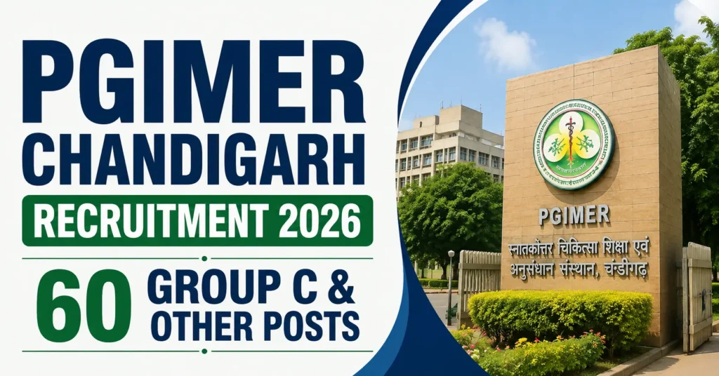 PGIMER Chandigarh Recruitment 2026 – 60 Group C & Other Posts