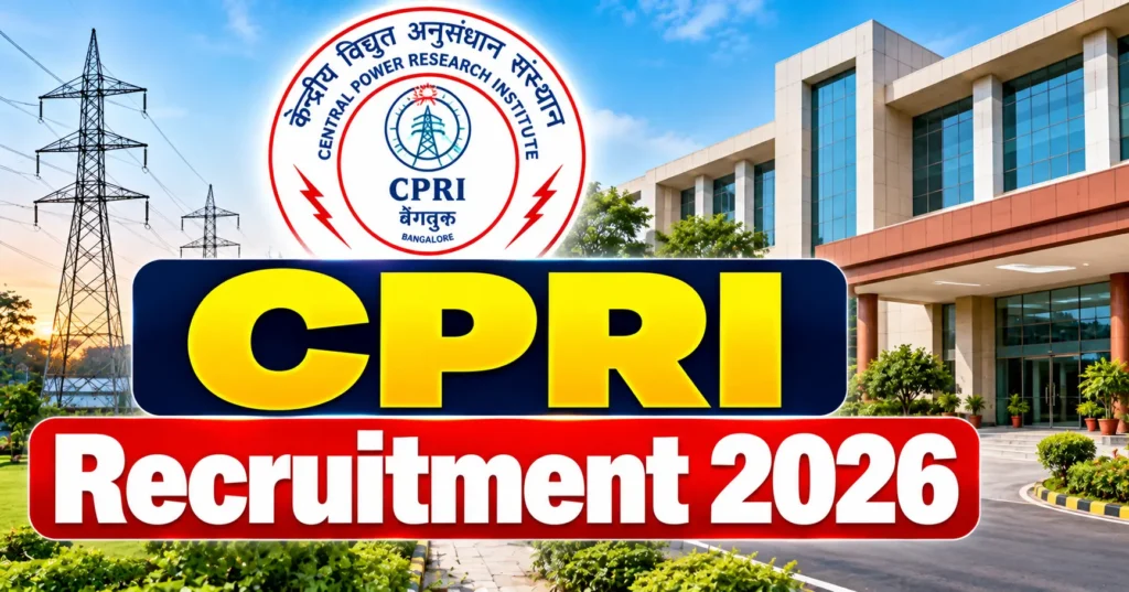 CPRI Recruitment 2026 Online Form – 110 Engineering Officer, Assistant and Other Posts