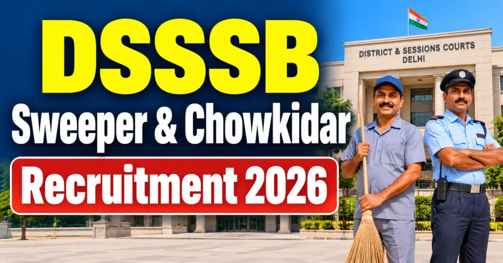 DSSSB Sweeper and Chowkidar Recruitment 2026