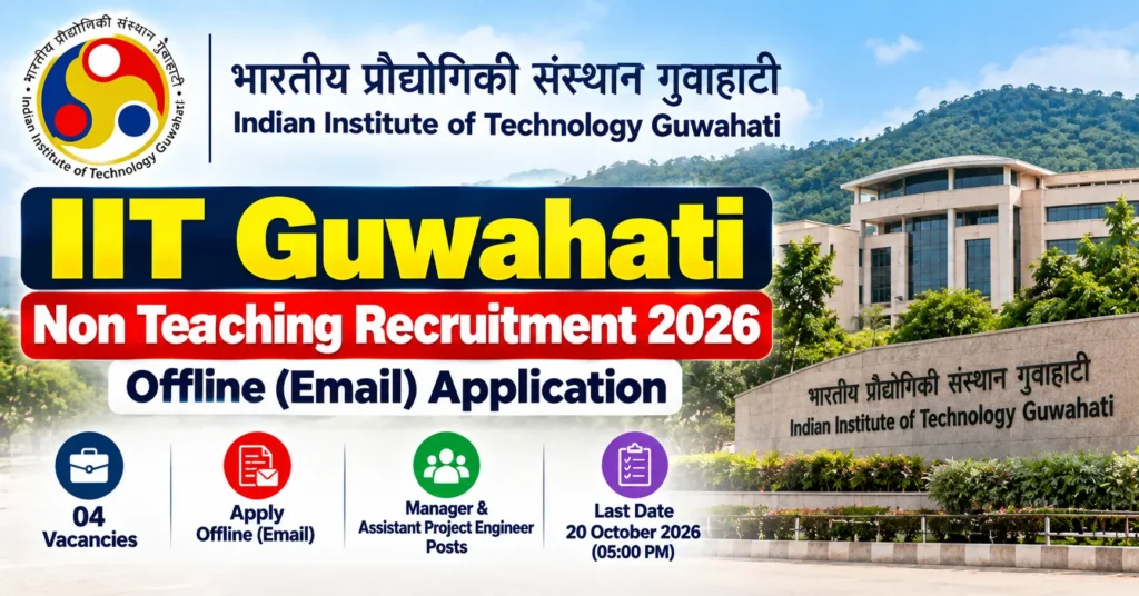IIT Guwahati Non Teaching Recruitment 2026 – 04 Manager and Assistant Project Engineer Vacancies